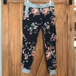 Lovely J sweatpants size medium blue with pink